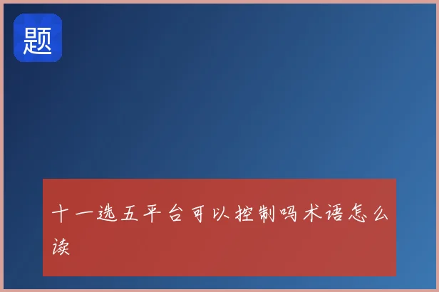 十一选五平台可以控制吗术语怎么读